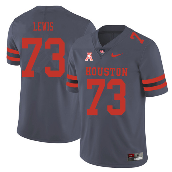 2018 Men #73 Kameron Lewis Houston Cougars College Football Jerseys Sale-Gray - Click Image to Close